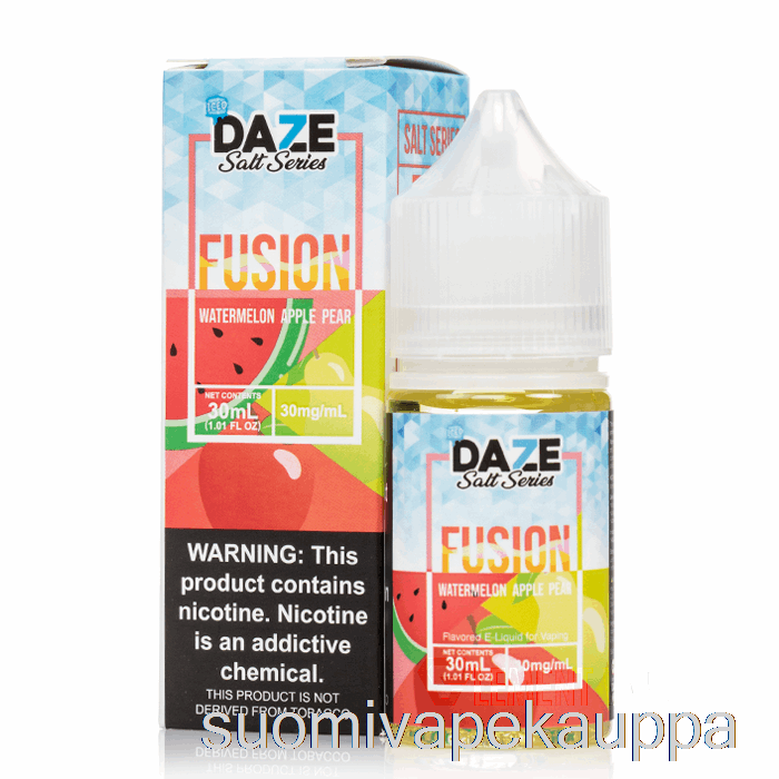 Vape Kauppa Jäinen Vesimeloni Omenapäärynä - 7 Daze Fuusiosuolaa - 30ml 30mg